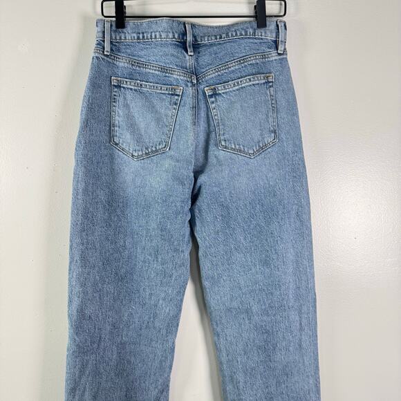 Loft Women's Blue Distressed High Rise Cotton The 90s Straight Jeans Size 26/2 - Picture 5 of 12